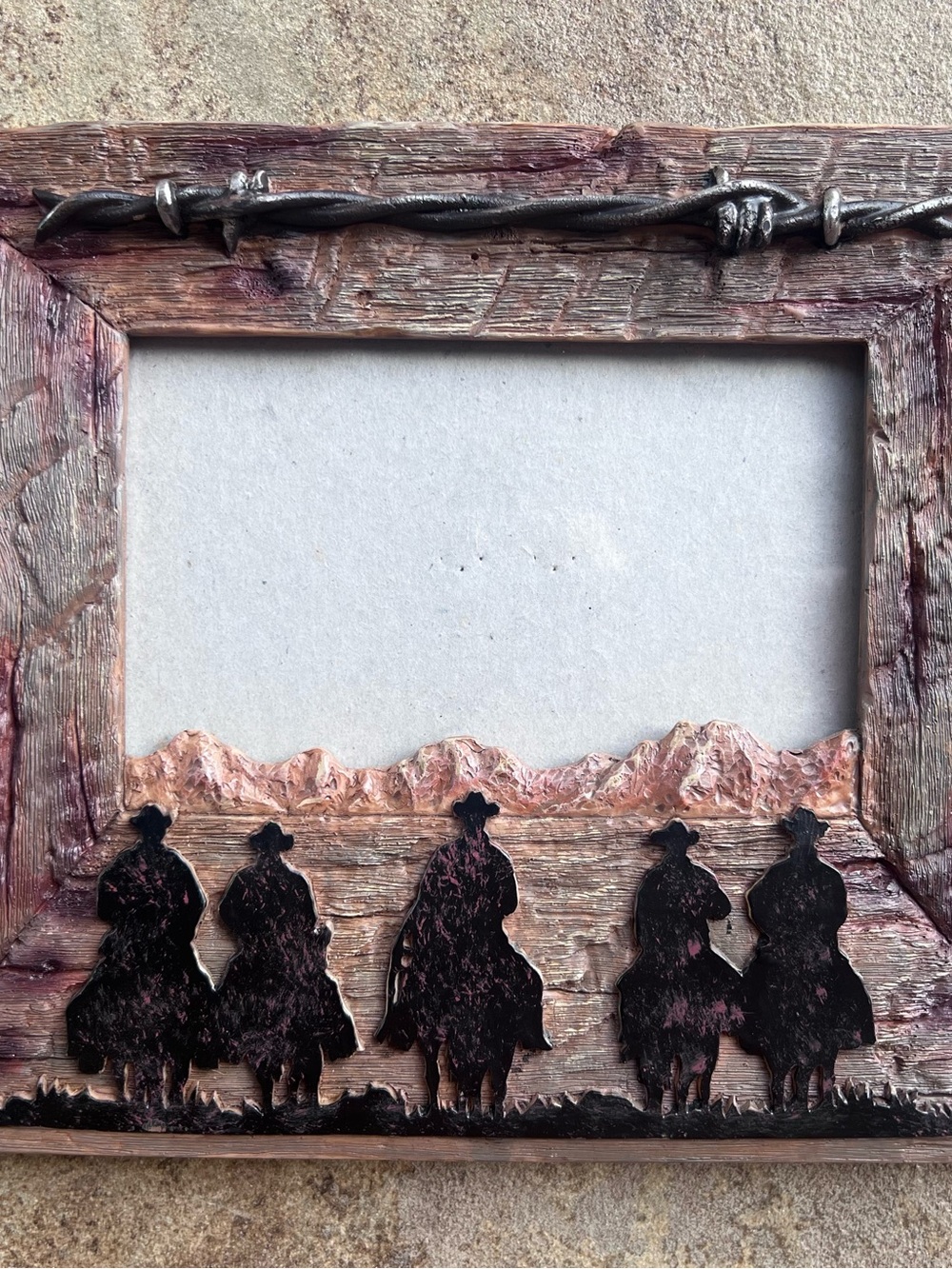 Hobby Lobby Rustic Brown Cowboy Silhouette Picture Frame